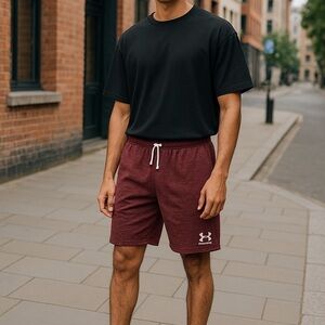 Under Armour Men's Burgundy Athletic Shorts